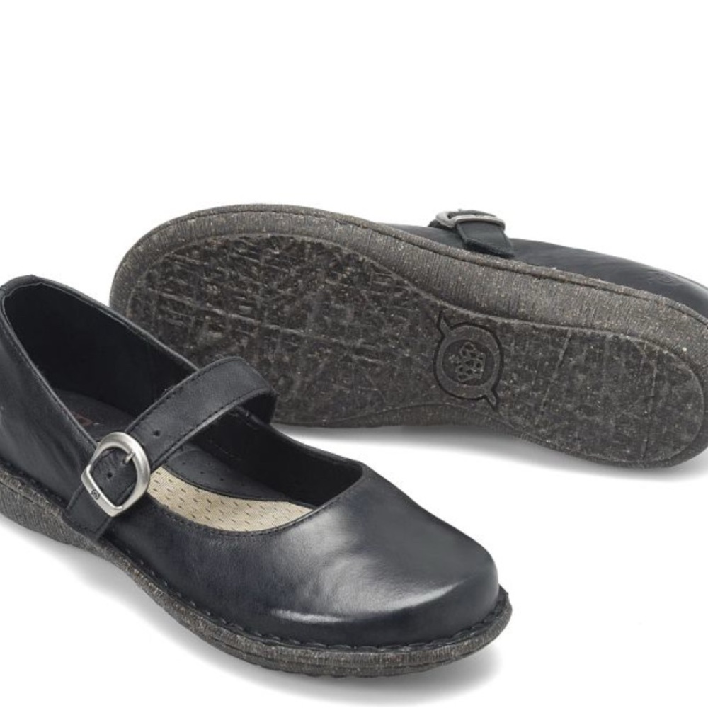 Born Mary Jane Basic Black Shoe Black Leather